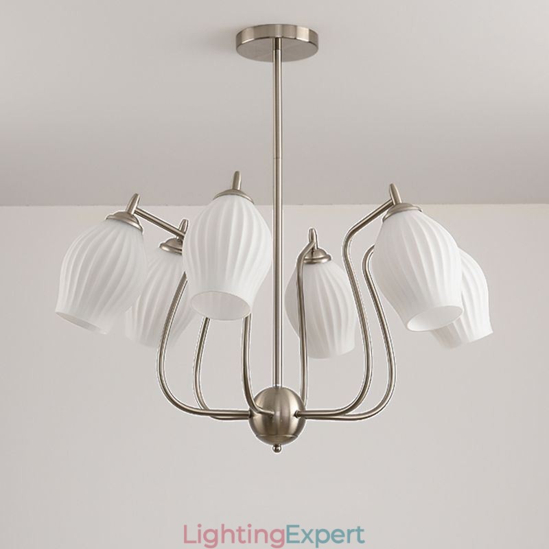 Nordic Pendant Light Creative Wrought Iron Sand Nickel Flower Stamen Ceiling Light