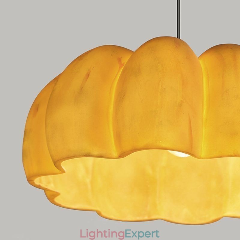 Single Head Pumpkin Pendant Light Japanese Retro Ceiling Light