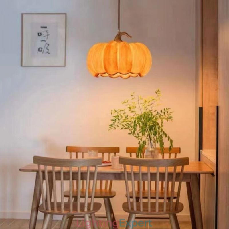 Creative Pumpkin Pendant Light Japanese Retro Ceiling Light Ceiling Lamp