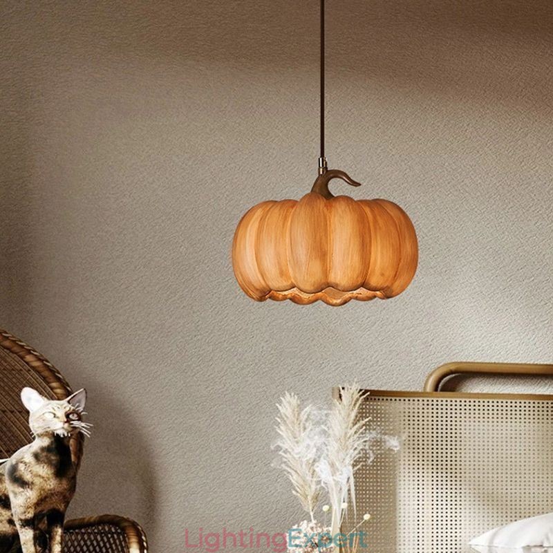 Creative Pumpkin Pendant Light Japanese Retro Ceiling Light Ceiling Lamp