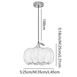 Creative Pumpkin Pendant Light Japanese Retro Ceiling Light Ceiling Lamp