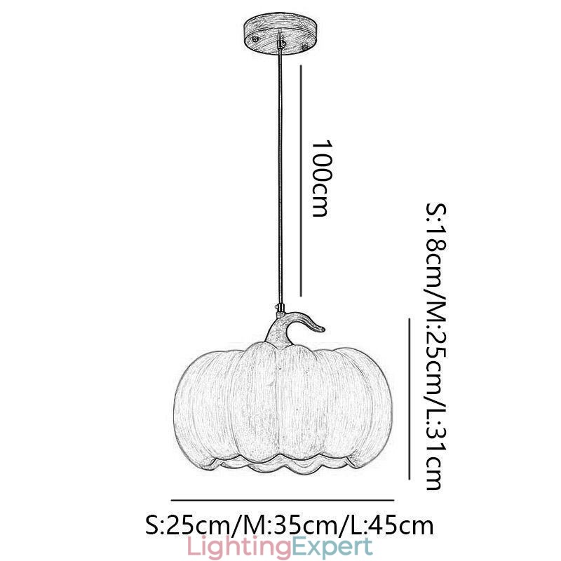 Creative Pumpkin Pendant Light Japanese Retro Ceiling Light Ceiling Lamp