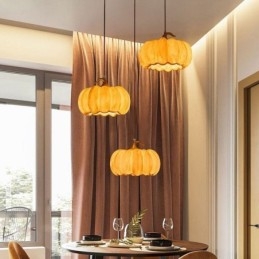 Creative Pumpkin Pendant Light Japanese Retro Ceiling Light Ceiling Lamp