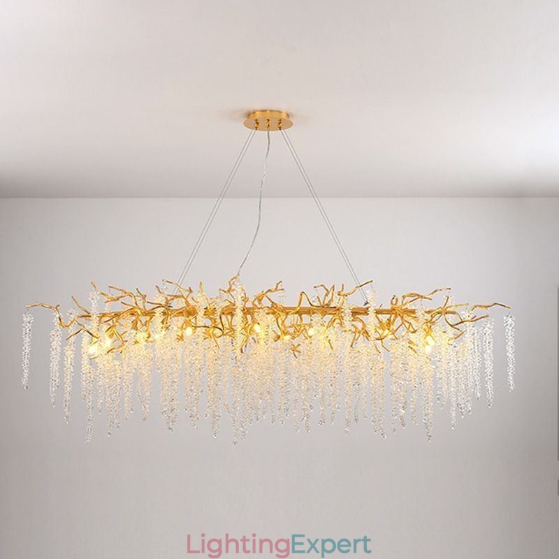 Nordic Pendant Light Golden Branch G9 Glass Chandelier