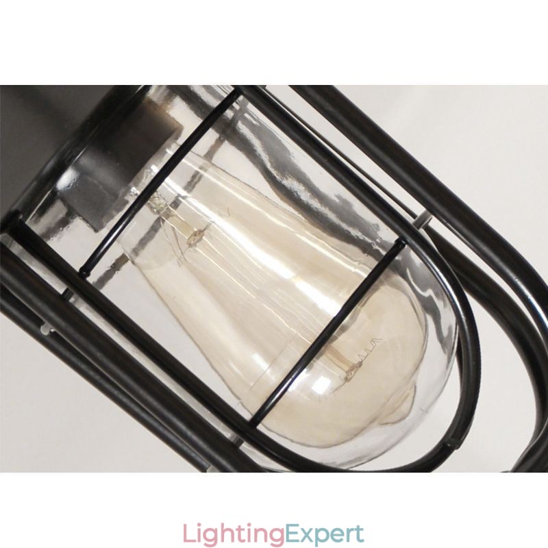 American Retro Outdoor Light Waterproof Birdcage Shape Pendant Light Garden