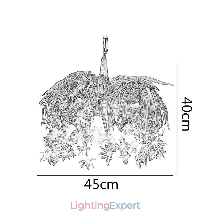 Home Pendant Lamp Industrial Style Artificial Plant Decorated Chandelier
