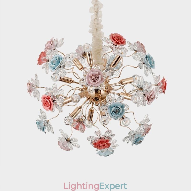 Decorative Pendant Lighting Modern Crystal Flower Chandelier