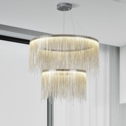 Luxury Tassel Pendant Light Round Chandelier