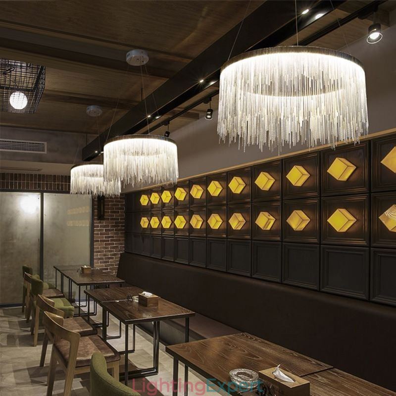 Luxury Tassel Pendant Light Round Chandelier