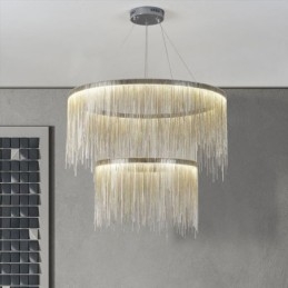 Luxury Tassel Pendant Light Round Chandelier
