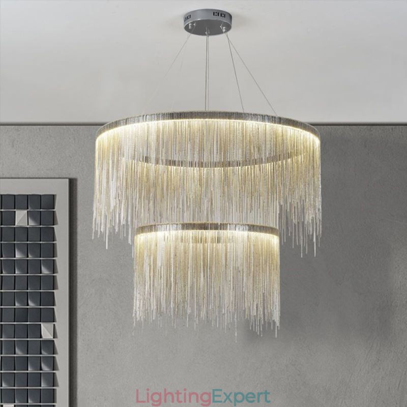 Luxury Tassel Pendant Light Round Chandelier
