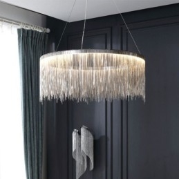 Luxury Tassel Pendant Light Round Chandelier