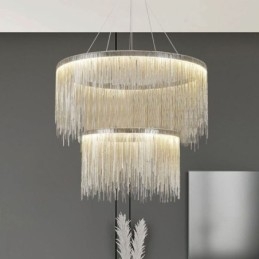 Luxury Tassel Pendant Light Round Chandelier