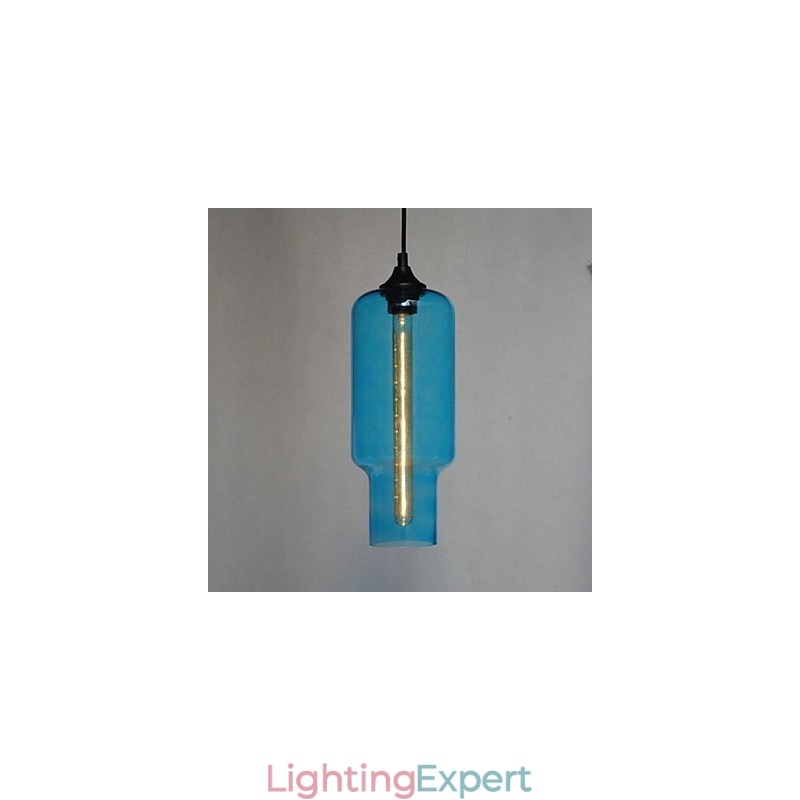 Modern Glass Pendant Light in Brown Bubble Design