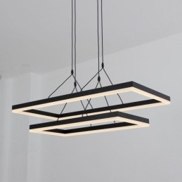 Modern Frame Pendant Light Acrylic Black Chandelier