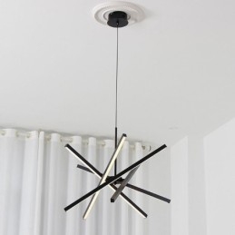 Modern Pendant Light Dimmable Black Strip Ceiling Lamp