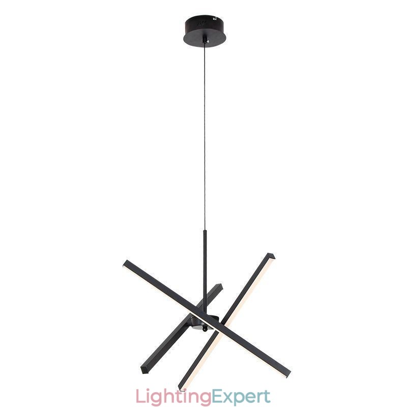 Modern Pendant Light Dimmable Black Strip Lamp