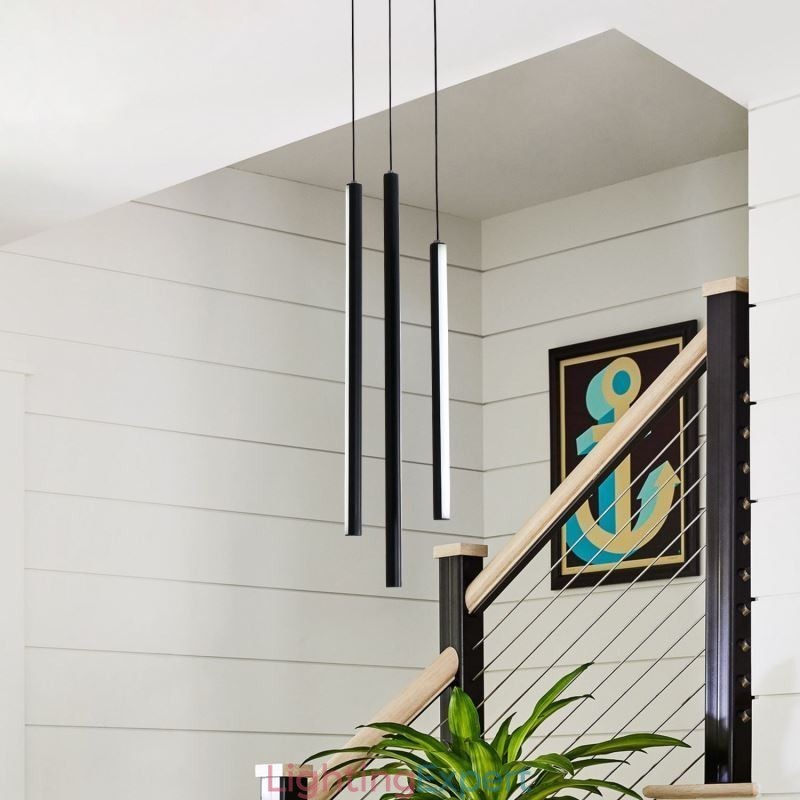 Modern Chandelier Long Strip Pendant Light Duplex Building