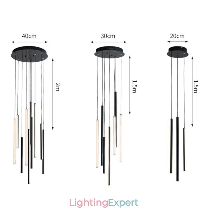 Modern Chandelier Long Strip Pendant Light Duplex Building