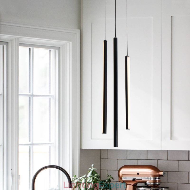 Modern Chandelier Long Strip Pendant Light Duplex Building