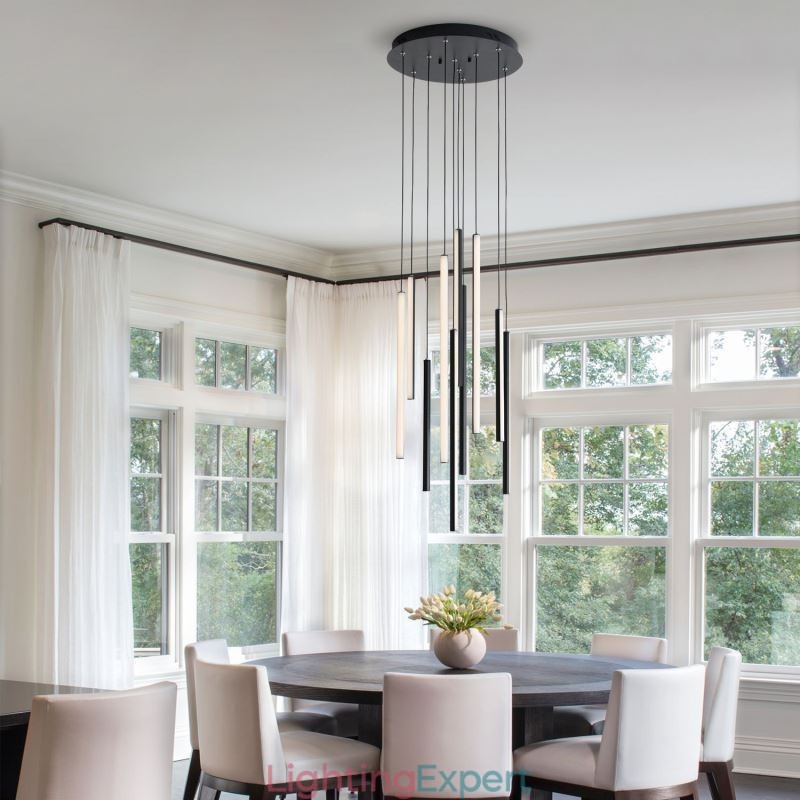 Modern Chandelier Long Strip Pendant Light Duplex Building