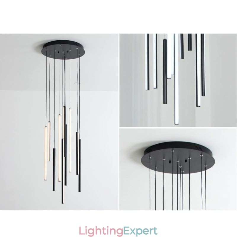 Modern Chandelier Long Strip Pendant Light Duplex Building