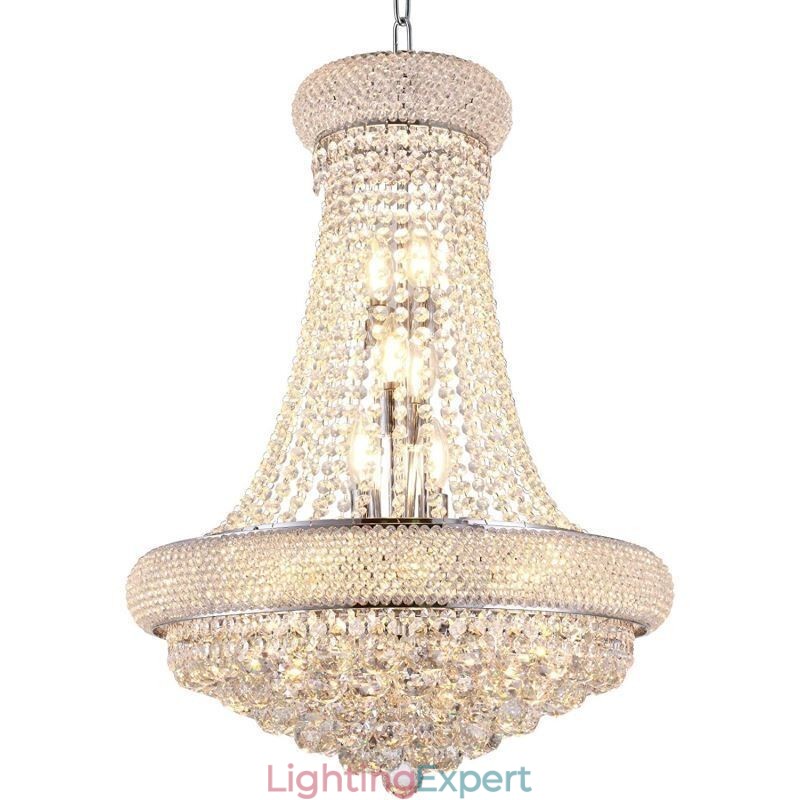Crown Shaped Chandelier Luxurious Crystal Pendant Light