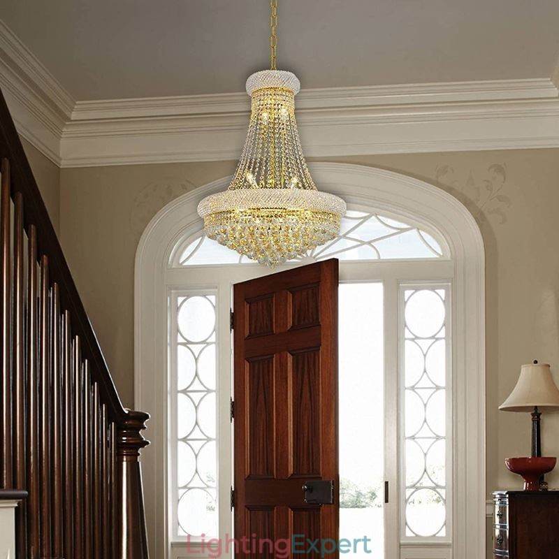 Crown Shaped Chandelier Luxurious Crystal Pendant Light