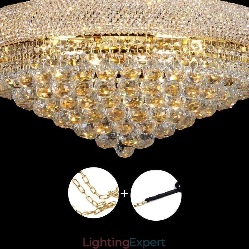 Crown Shaped Chandelier Luxurious Crystal Pendant Light
