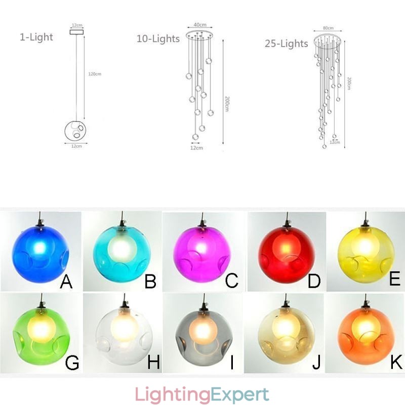 Modern Crystal Ball Pendant Light Colorful Crystal Chandelier (Colorful Style Pls Contact Us)
