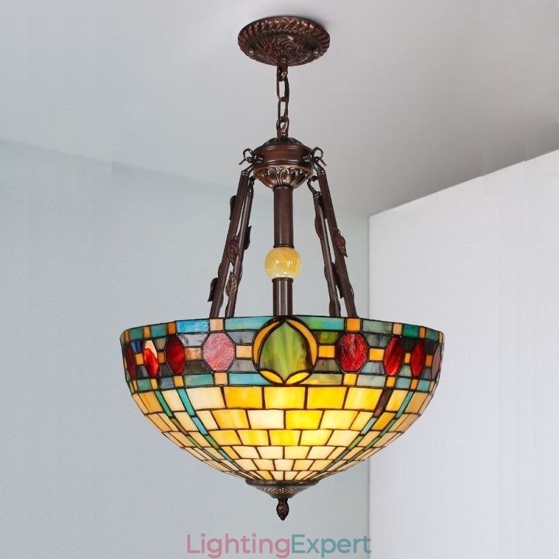 Stained Glass Pendant Light Decorative Hanging Lamp