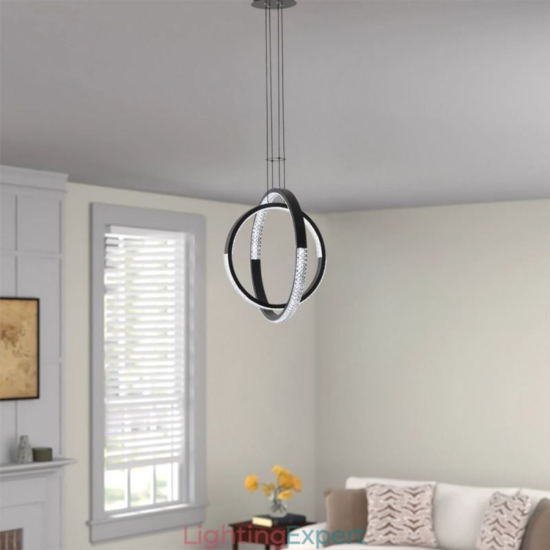 Modern Chandelier 2 Rings Pendant Lighting Dining
