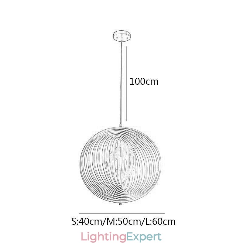 Modern Round Ball Chandelier Basswood Pendant Lamp