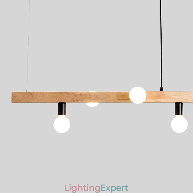 Japanese Wooden Pendant Light Molecule Chandelier