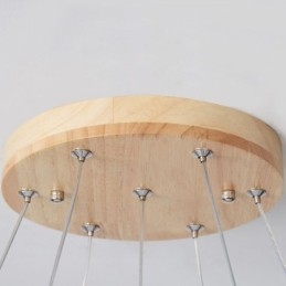 Japanese Wood Chandelier Molecule Pendant Light