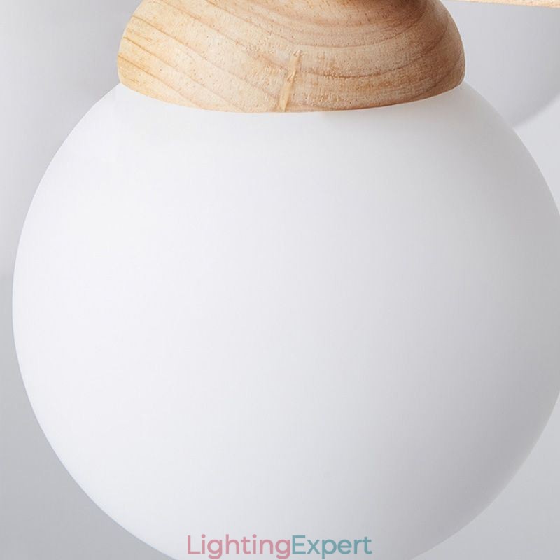 Japanese Wood Chandelier Molecule Pendant Light