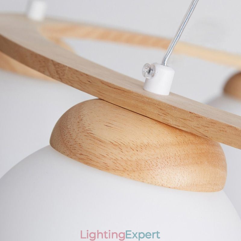 Japanese Wood Chandelier Molecule Pendant Light