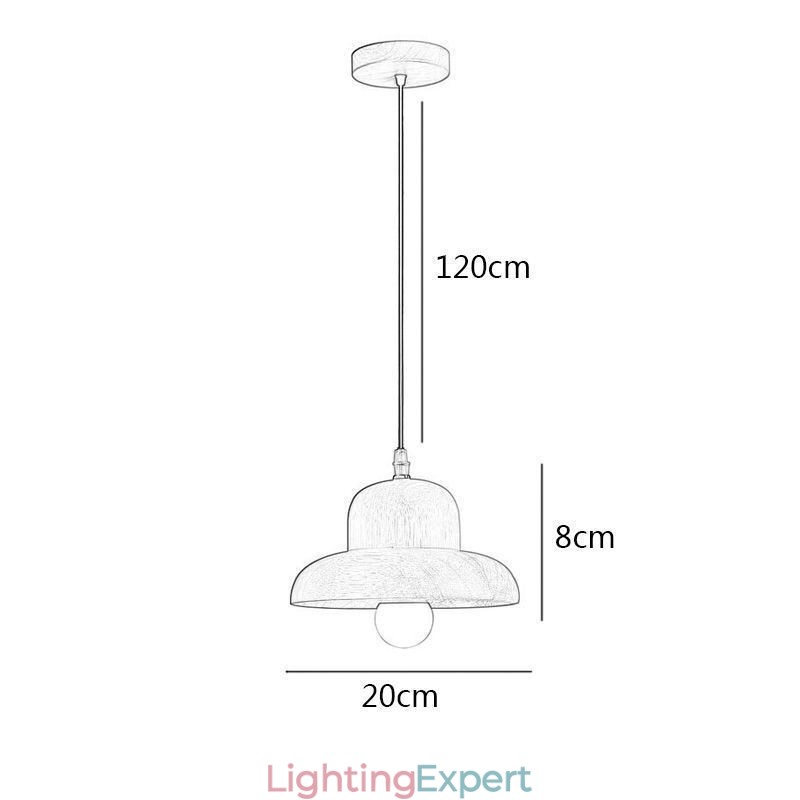 Japanese Wood Pendant Light Hat Hanging Light