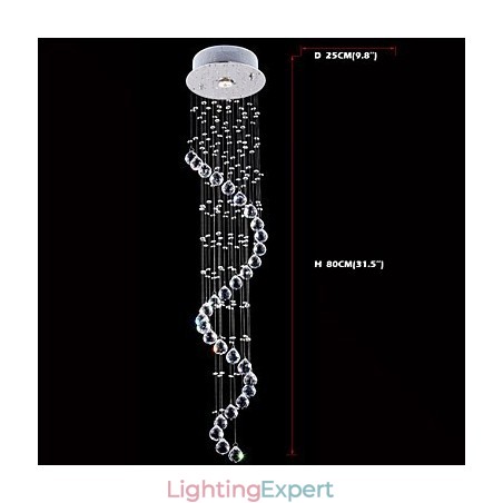 Crystal Pendant Light Chandelier Lighting 1 Lights Silver Canpoy Clear K9 Crystal Helix Ceiling Lamps H80CM Crystal Pendant Light Chandelier Lighting 1 Lights Silver Canpoy Clear K9 Crystal Helix Ceiling Lamps H80CM