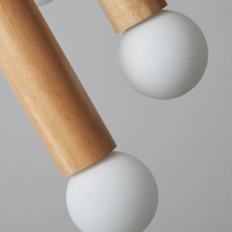 Japanese Wood Pendant Light 6 Lights Hanging Light