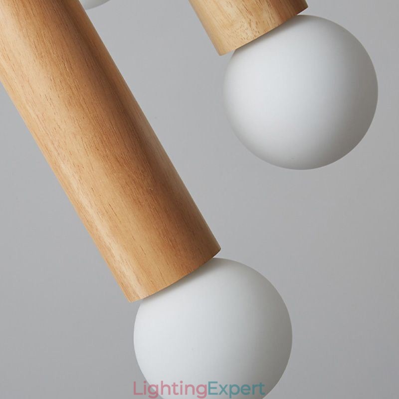 Japanese Wood Pendant Light 3 Lights Hanging Light