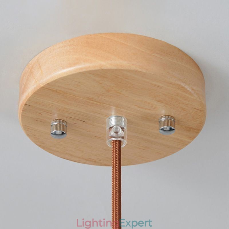 Japanese Wood Pendant Light Glass Lantern Hanging Light