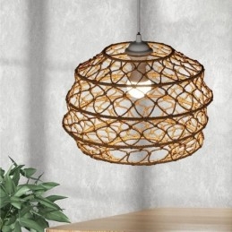 Modern Pastoral Pendant Light Creative Rattan Hanging Light With Foldable Lampshade
