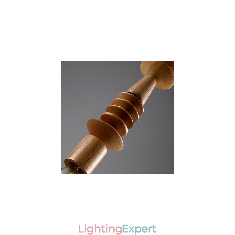 Chandelier Mini Style Traditional Classic Wood Bamboo