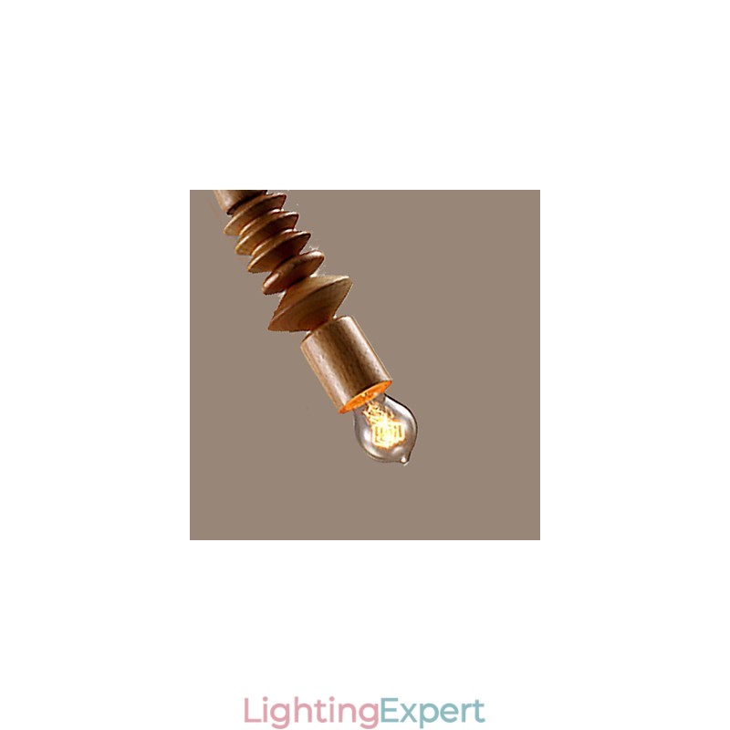 Chandelier Mini Style Traditional Classic Wood Bamboo