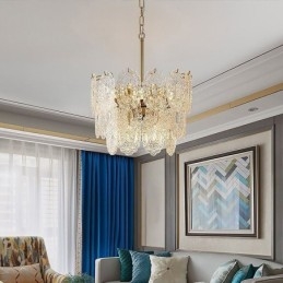 Modern Glass Pendant Light Decoration Bronze Gold Chandelier