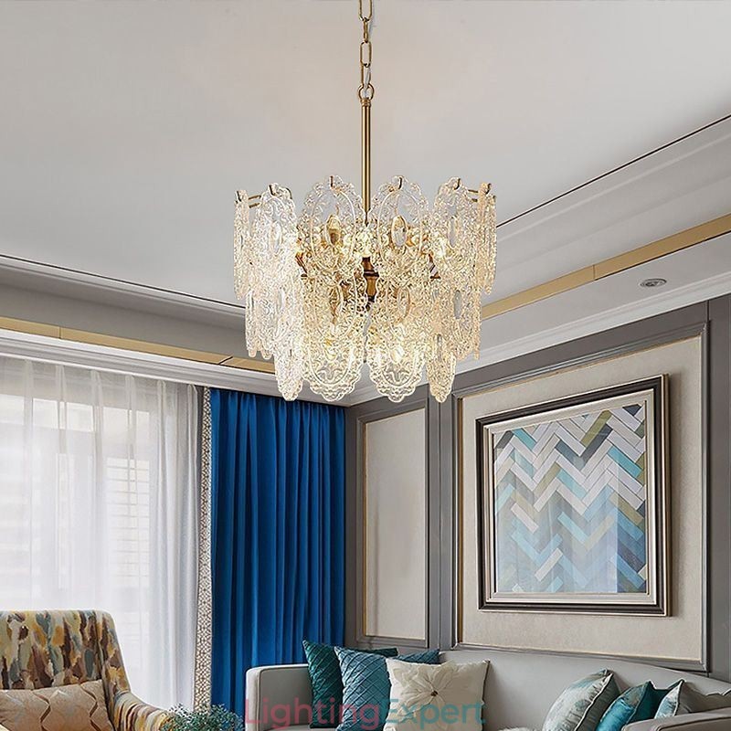 Modern Glass Pendant Light Decoration Bronze Gold Chandelier