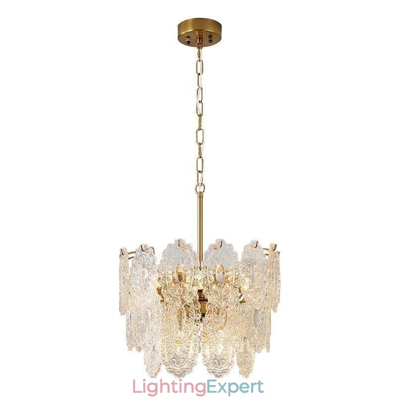 Modern Glass Pendant Light Decoration Bronze Gold Chandelier