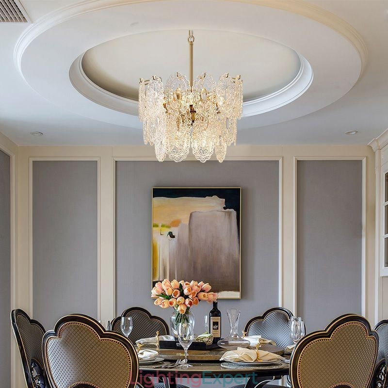 Modern Glass Pendant Light Decoration Bronze Gold Chandelier