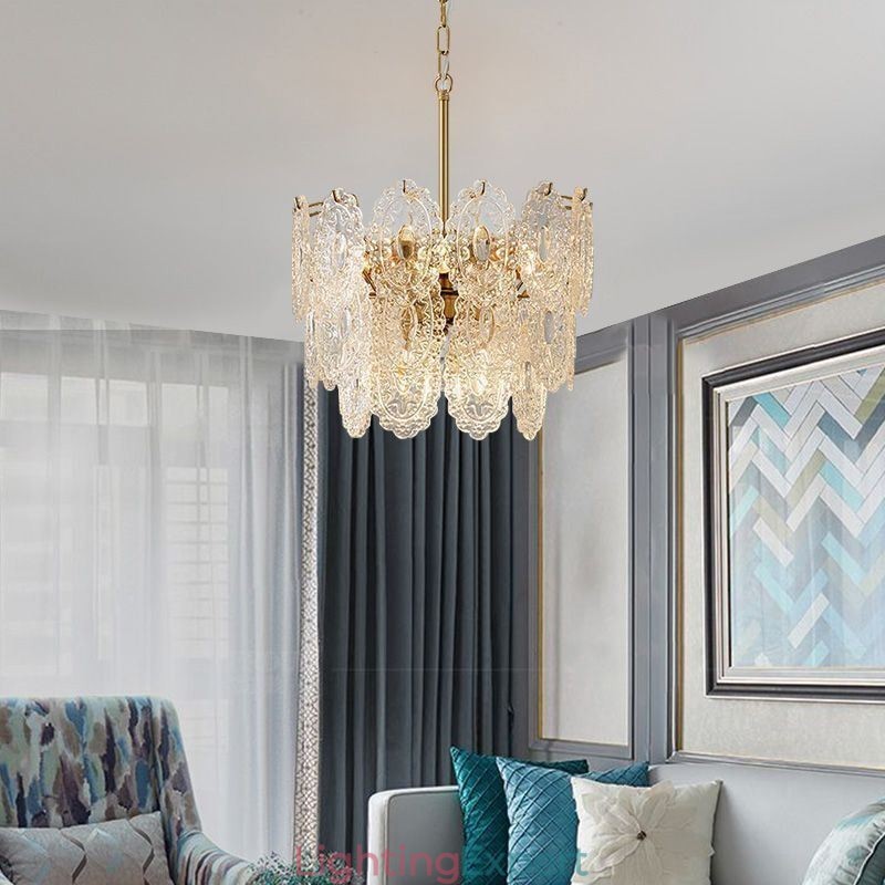 Modern Glass Pendant Light Decoration Bronze Gold Chandelier